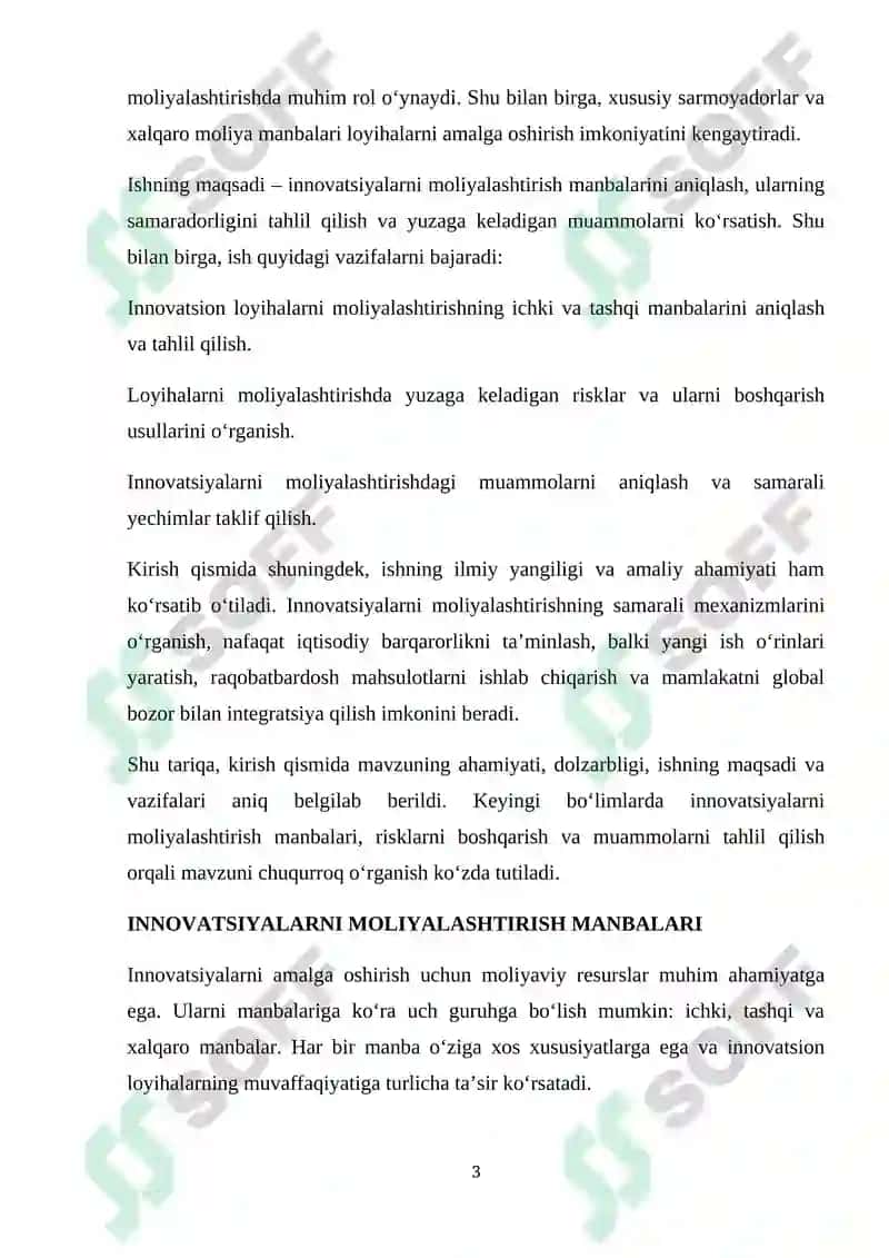 Innovatsiyalarni moliyalashtirish 3