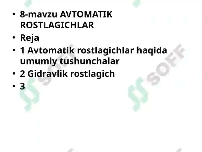 AVTOMATIK ROSTLAGICHLAR 3