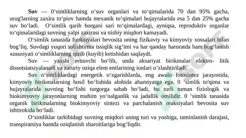 O‘simliklarning kimyoviy tarkibi va oziqlanishi 3