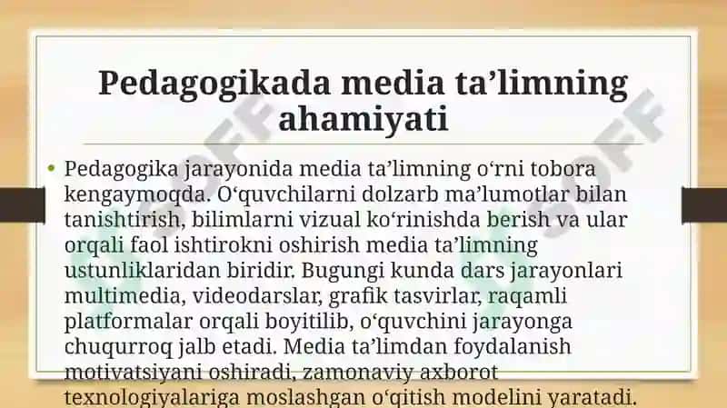 Media ta’lim nazariyasining pedagogikadagi o‘rni 3