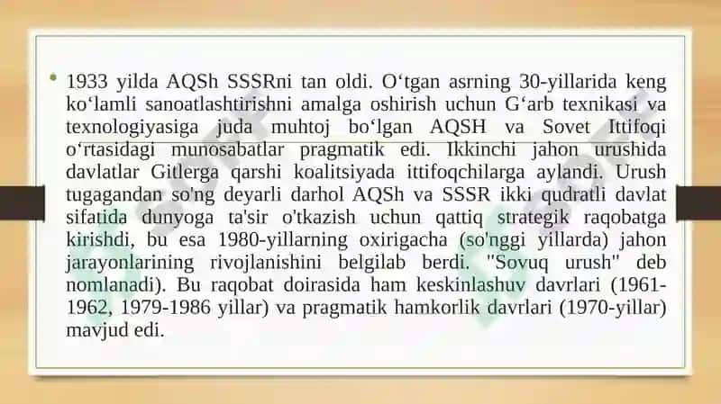 AQSH va Rossiyaning diplomatik aloqalari 3