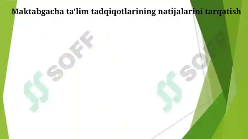 Maktabgacha ta'lim tadqiqotlari 3
