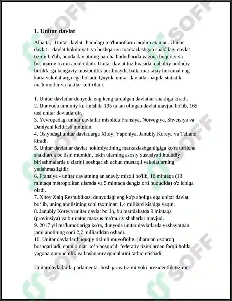 Unitar davlatlar haqida ma'lumotlar 3