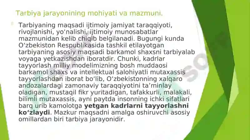 Tarbiya jarayonining mohiyati va mazmuni 3