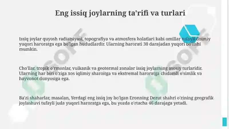 Sayyoramizdagi issiq joylar 3