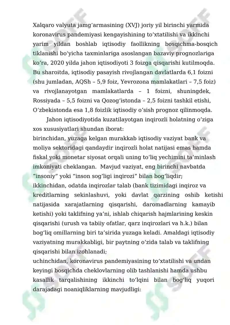 Koronavirus pandemiyasi va global moliyaviy iqtisodiy inqrozlarning ijtimoiy xavfsizlikka ta'siri 3