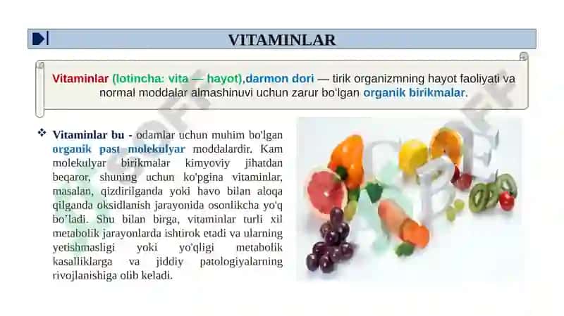 AVITAMINOZ VA GIPOVITAMINOZ 3