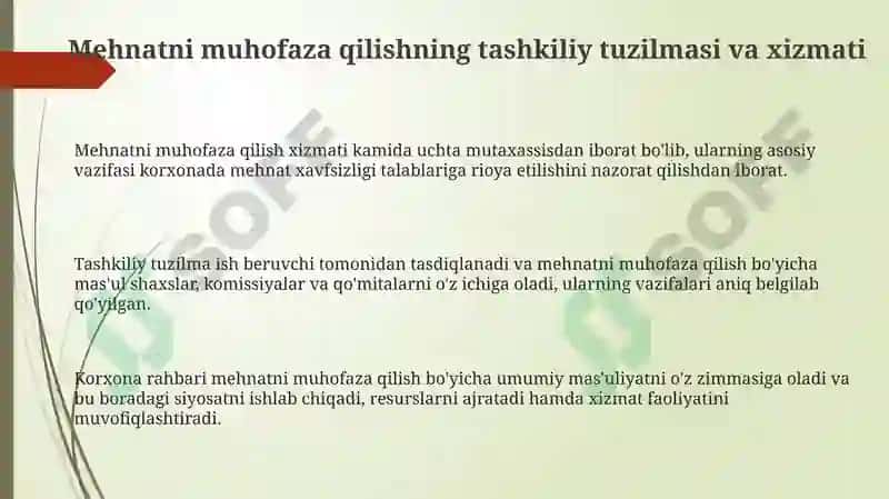Mehnatni muhofaza qilish xizmati 3