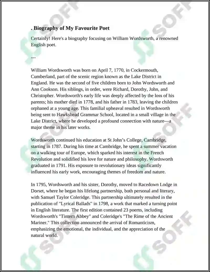 Biography of William Wordsworth 3