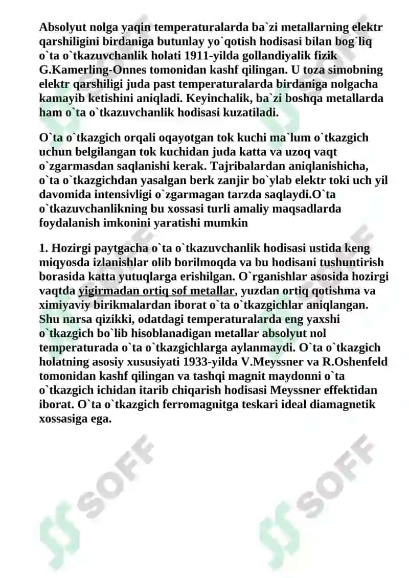 O’ta o’tkazuvchanlik va uning kvantomexanik talqini fayllar 3
