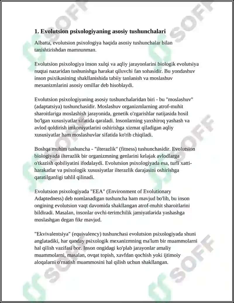EVOLUTSION PSIXOLOGIYAGA KIRISH 3