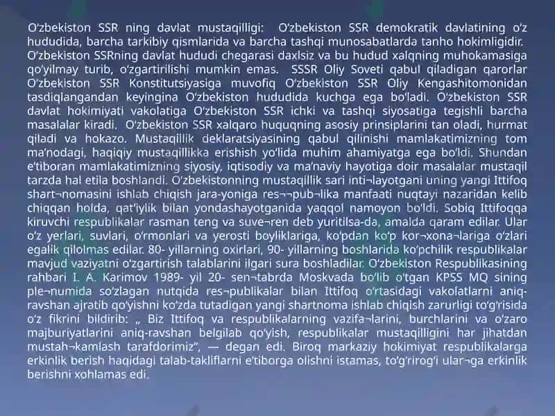 O’zbekiston Mustaqillik Declaratsiyasi 3