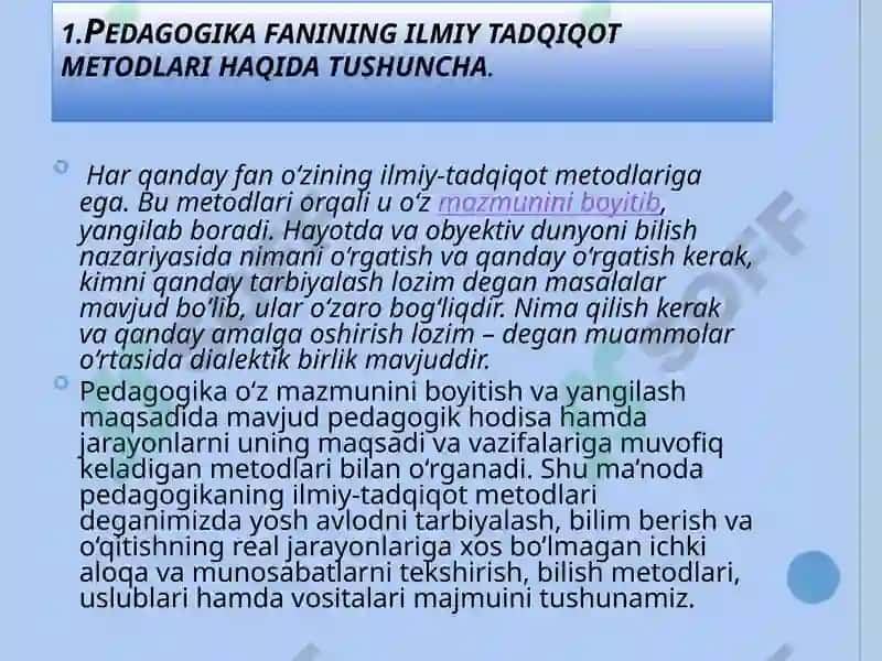 Pedagogikada ilmiy tadqiqot metodlari 3