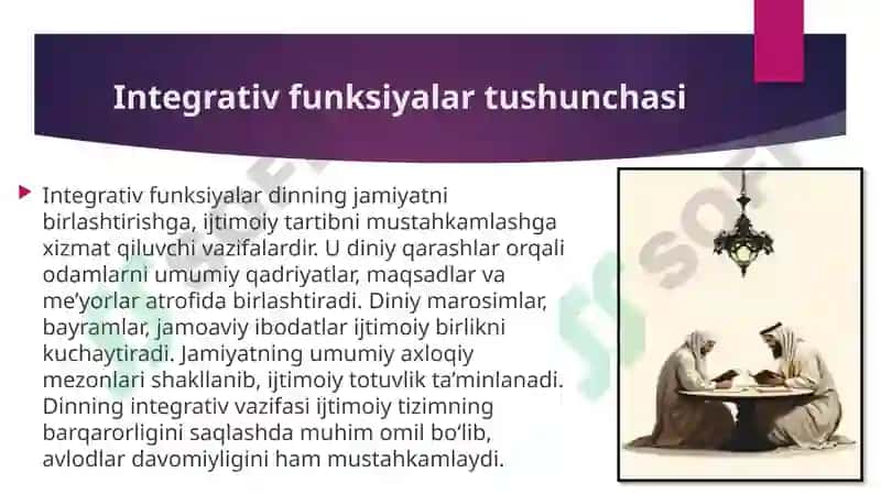 Dinning jamiyatdagi integrativ va dezintegrativ funksiyalari 3