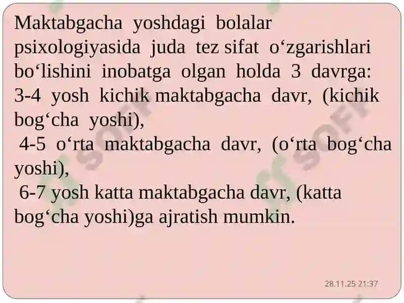 Maktabgacha tarbiya davri psixologiyasi 3