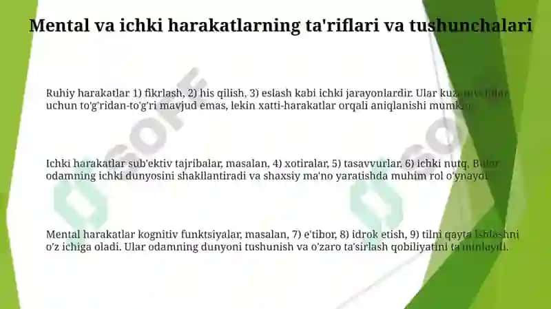 Aqliy va ichki harakatlar 3