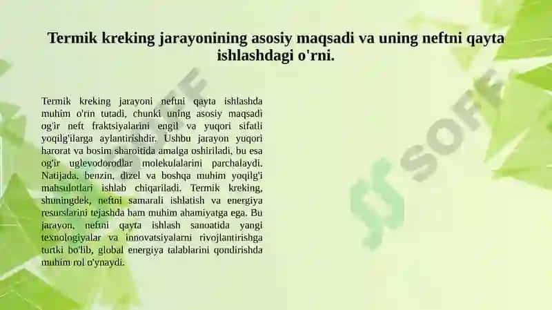 Termik kreking jarayoni 3