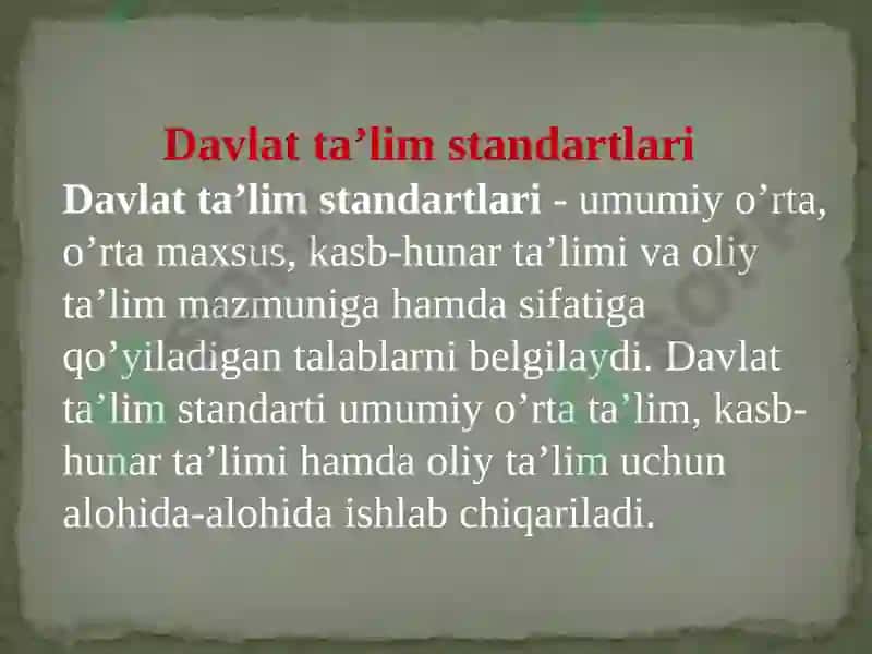 Davlat ta'lim standartlari 3