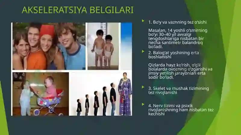 AKSELERATSIYA VA RETARDATSIYA. PRENATAL VA POSTNATAL DAVRLAR 3