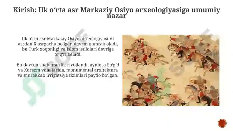 Oʻrta Osiyoning ilk órta asrlar arxeologiyasi 3