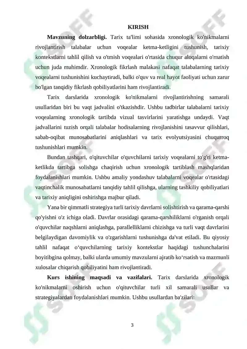 Tarix darslarida xronologik ko'nikmalarni shakllantirish usullari 3