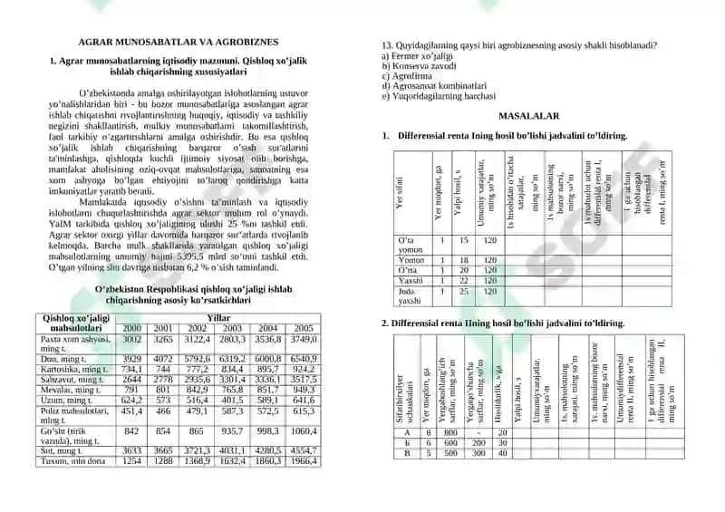 Agrar Munosabatlar va Agrobiznes 3