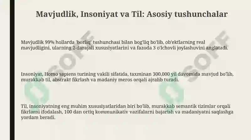 Borliq –inson – til munosabati 3