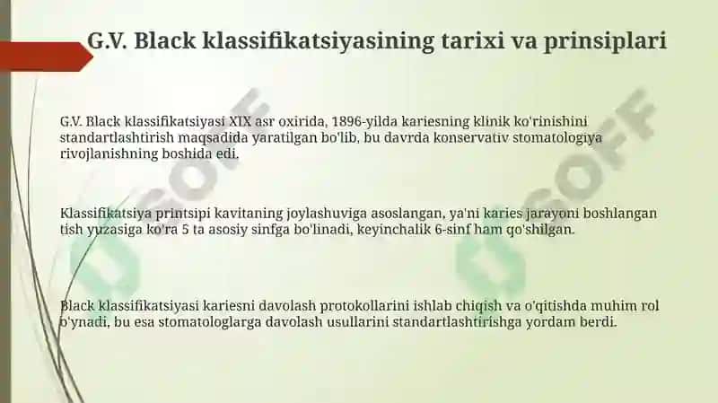 G.V.Blekbo'yichakarieskovaklariningklinik-topografiktasnifi 3