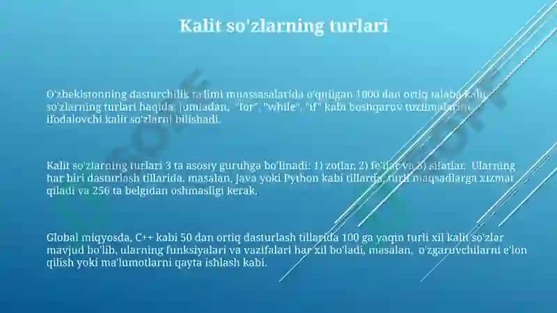 Identifikatorlar va kalit soʻzlar 3