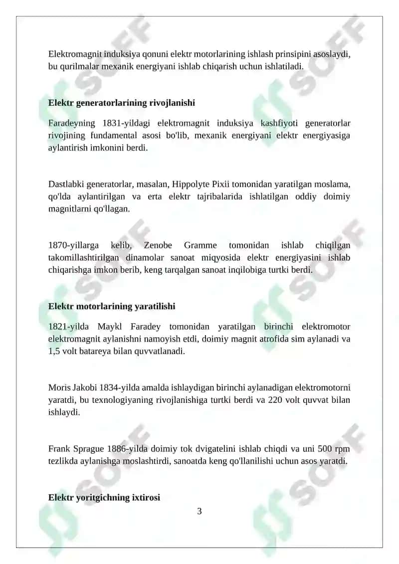 Elektr energetika rivojlanish tarixi 3
