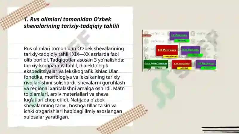Rus olimlari tomonidan O'zbek shevalarining tadqiqati 3