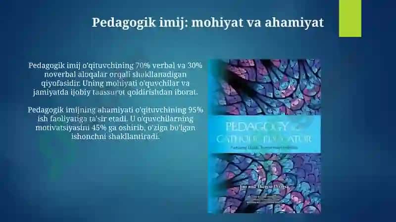 Pedagogikimij, Ijodkorlik, Ma'naviyat 3