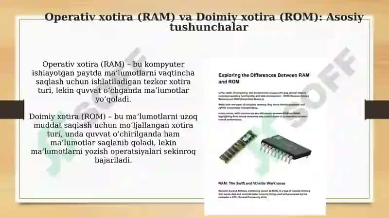 Operativ va Doimiy Xotira 3