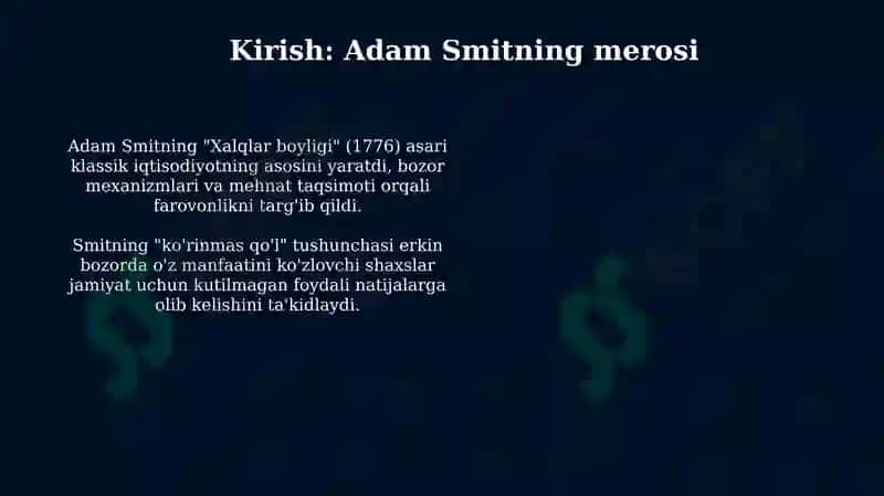 Adam Smit va hozirgi zamon 3