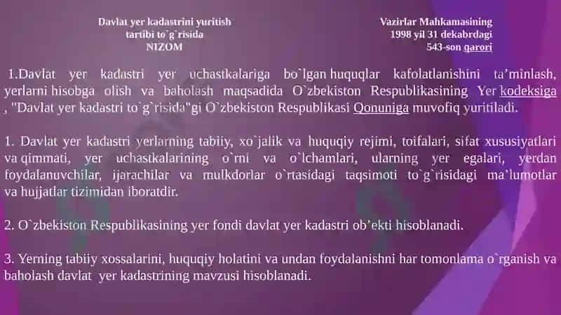 Yer kadastrining huquqiy asoslari 3