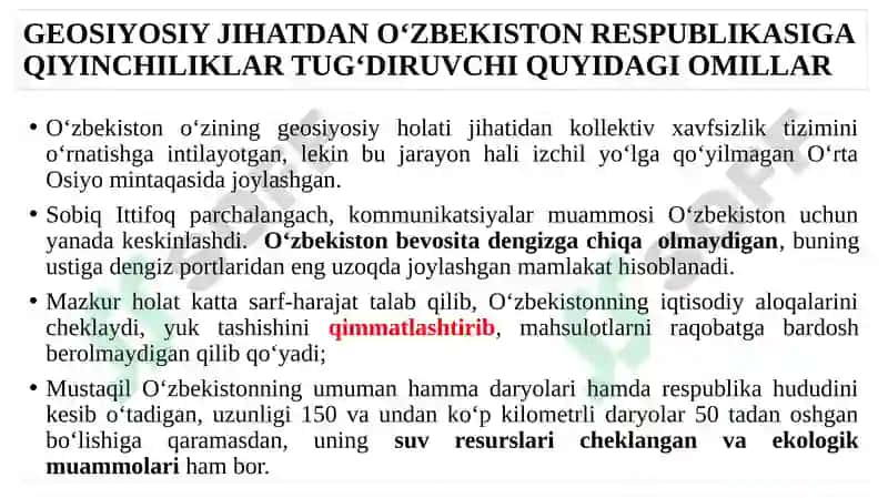 O`ZBEKISTON VA JAHON HAMJAMIYATI. 3