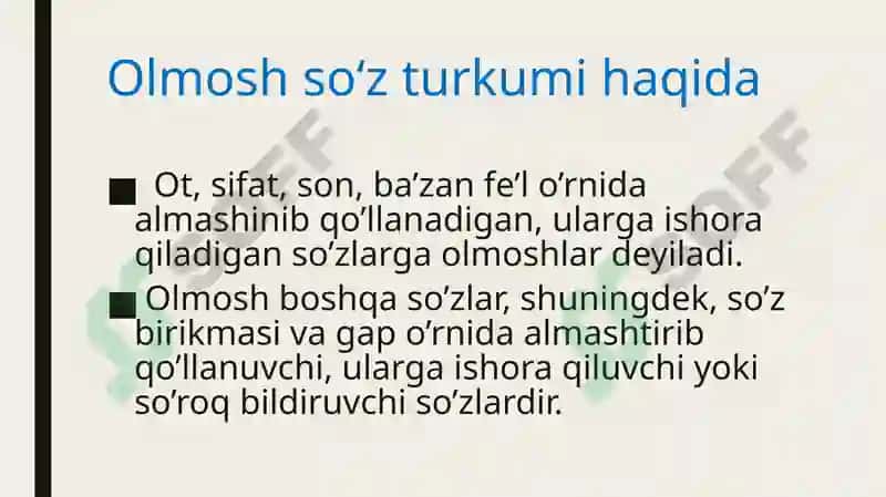 Olmosh soʻz turkumi 3