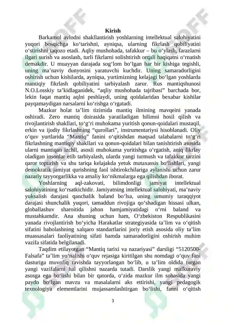 Mantiq tarixi va nazariyasi Darslik 3