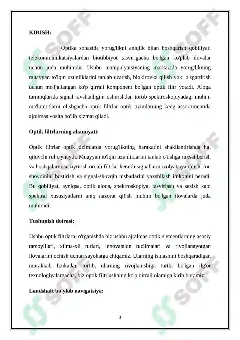 Optik filtrlar 3