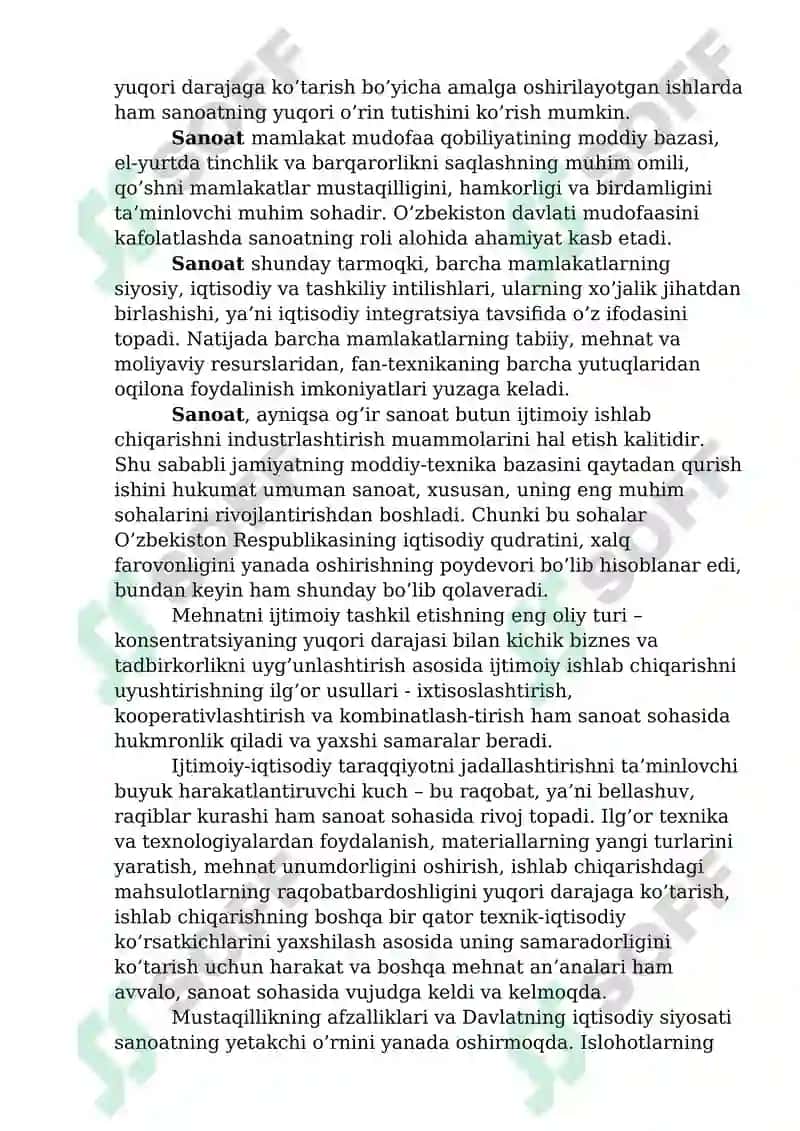 Sanoat-moddiy ishlab chiqarishning eng yirik yetakchi tarmog'i. 3