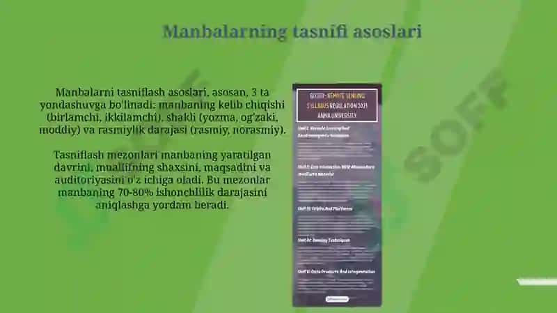 Manbalarni turkumlash 3