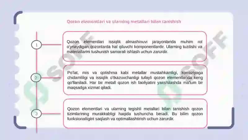 Qozon elementlari va ularning metallari 3