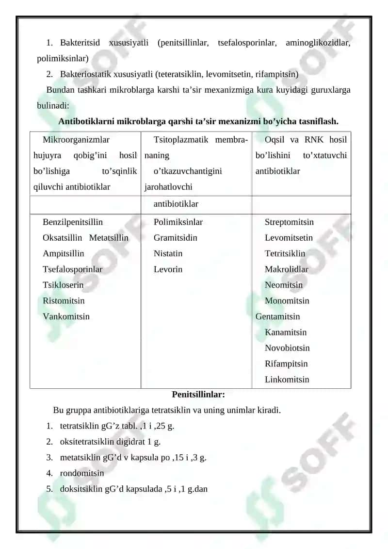 Kimyoterapiya va antibiotiklar 3