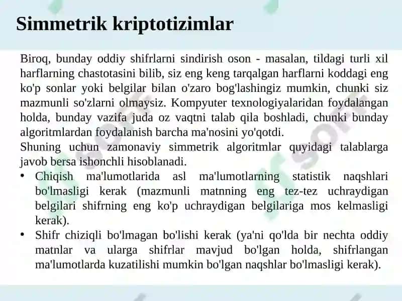 Симметрик шифрлар 3