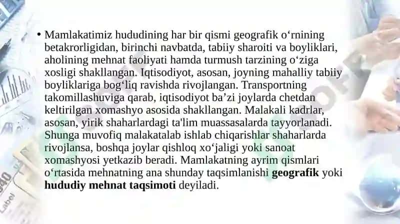 O‘zbekiston iqtisodiyotini hududiy tashkilotish 3