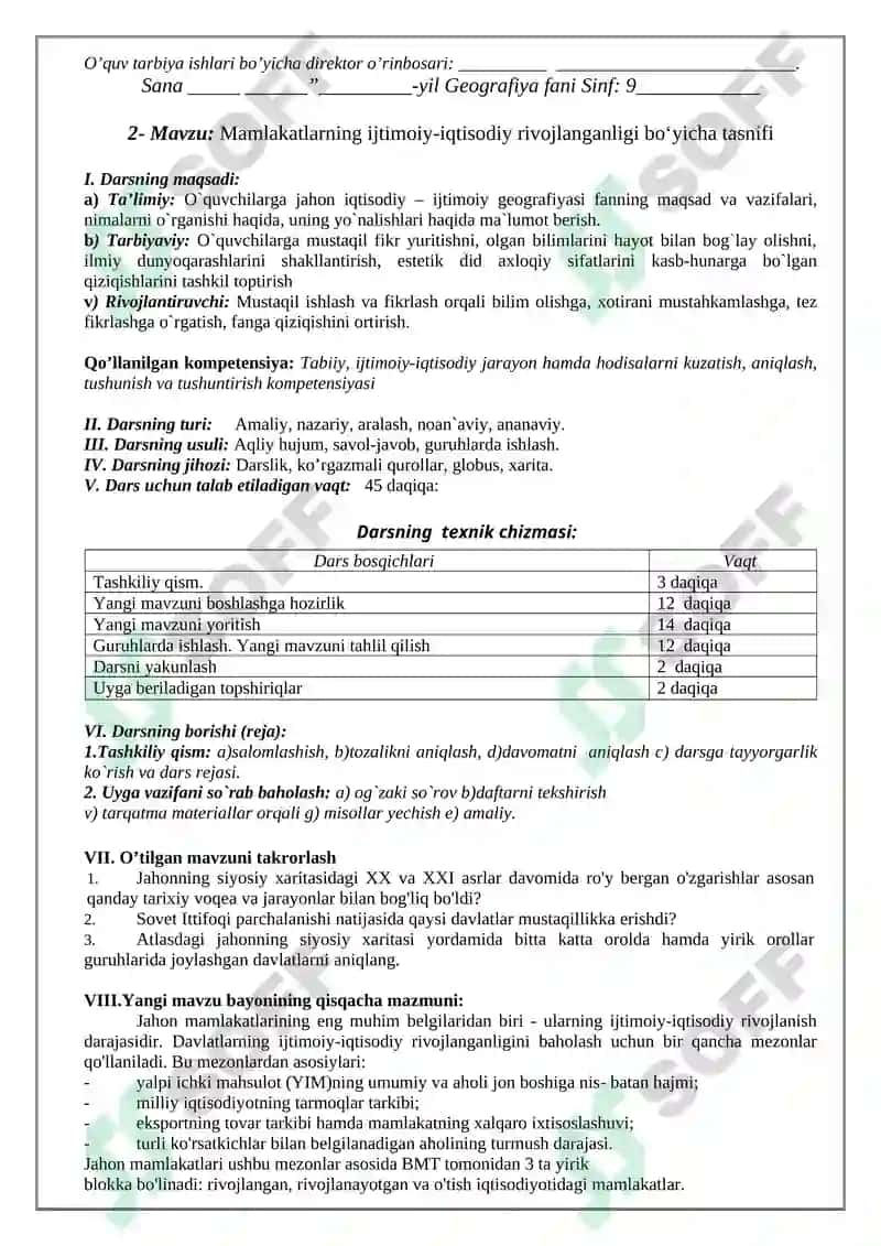Geografiya fanining siyosiy xaritasi 3