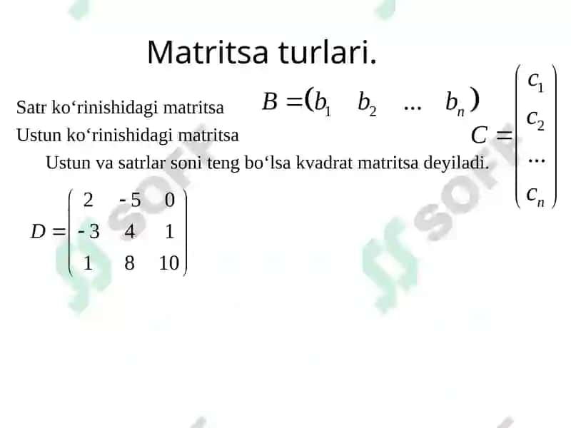 Matritsa tushunchasi 3