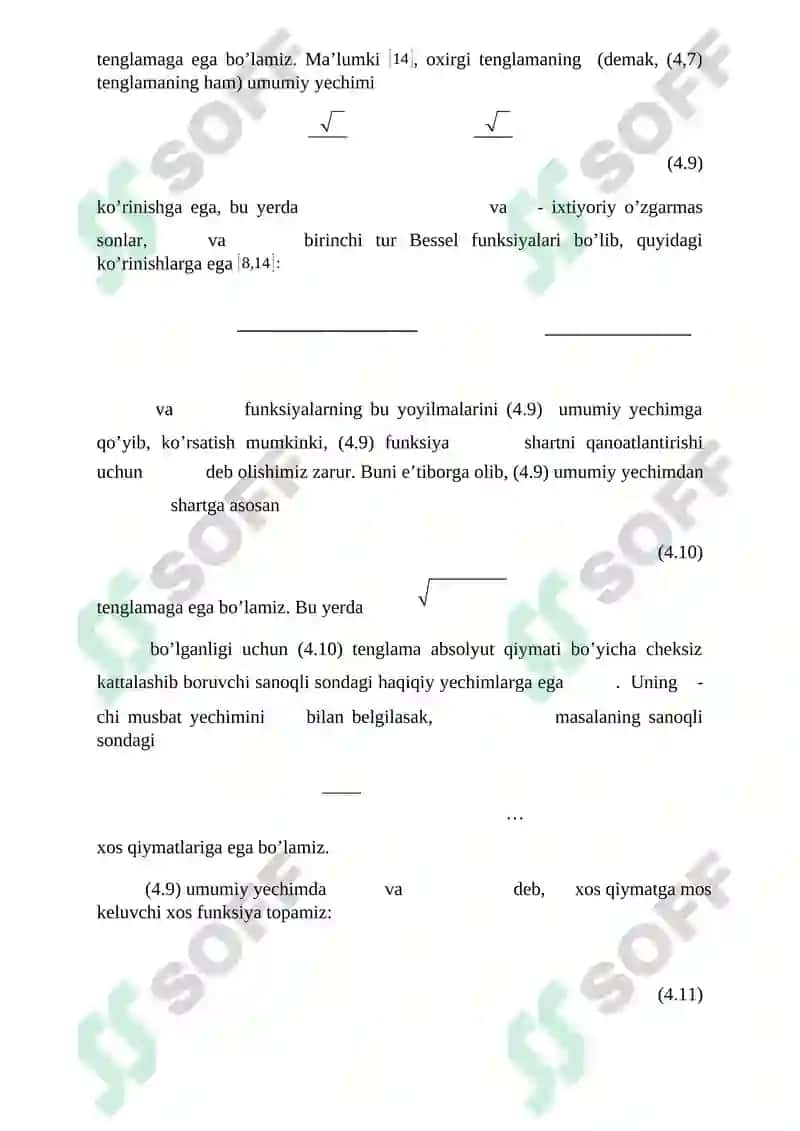 BUZILADIGAN TENGLAMALAR UCHUN CHEGARAVIY MASALAR 3