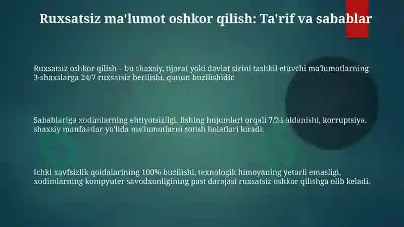 Ruxsatsiz oshkor qilish 3