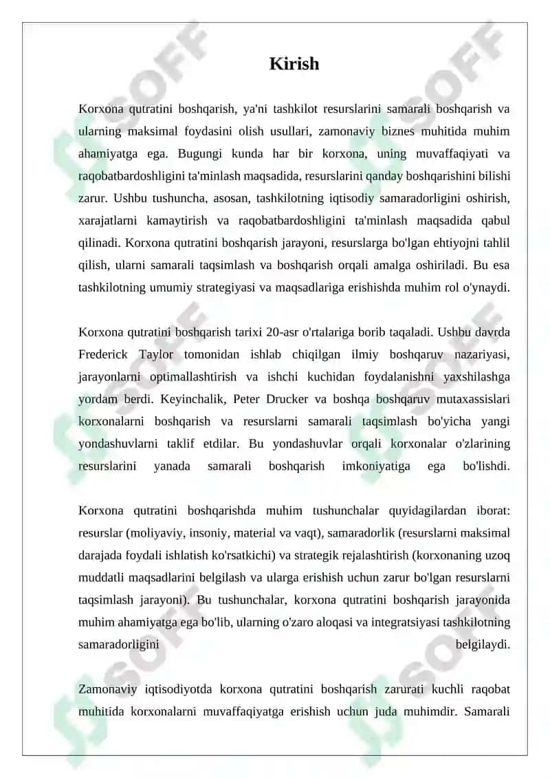 Korxona Qutratini Boshqarish 3